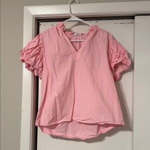 THML Pink Ruffle Sleeve Top